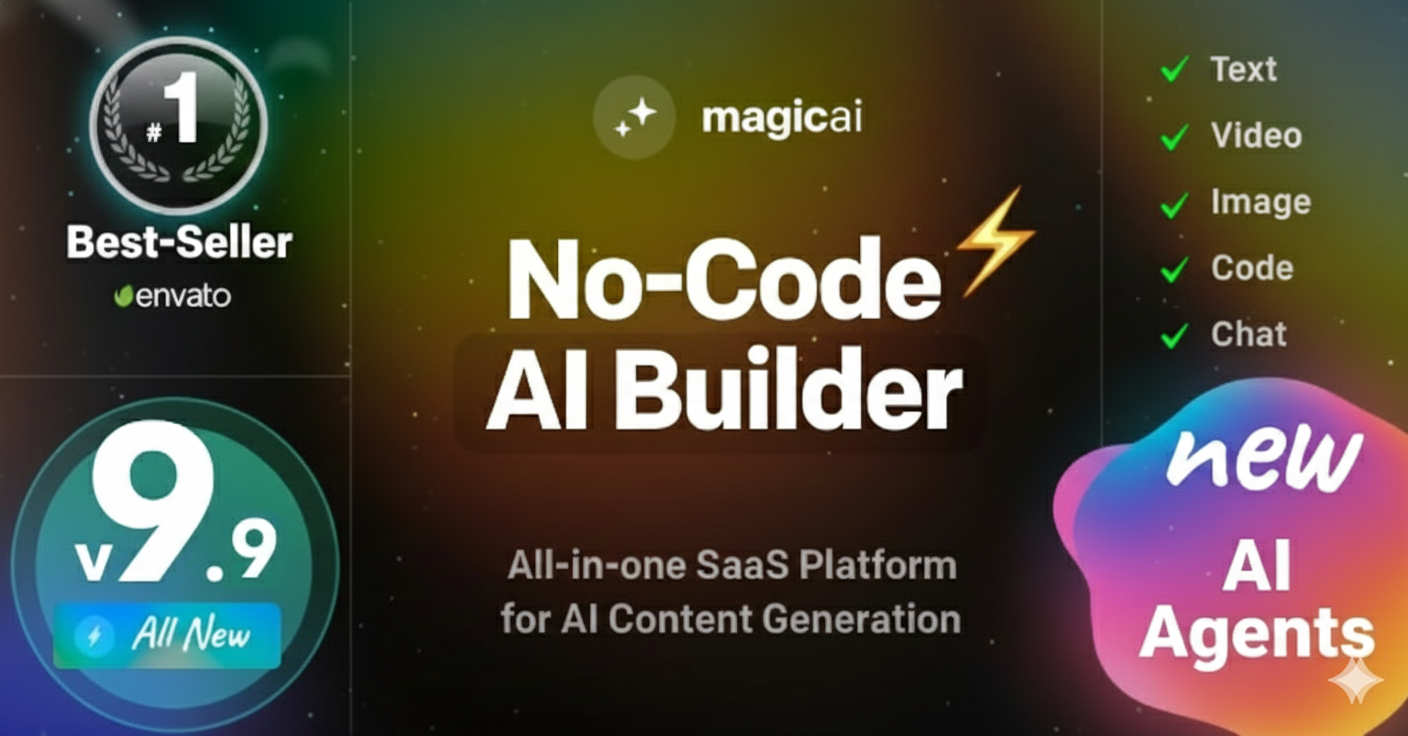 MagicAI - OpenAI Content, Text, Image, Video, Chat, Voice, and Code Generator as SaaS