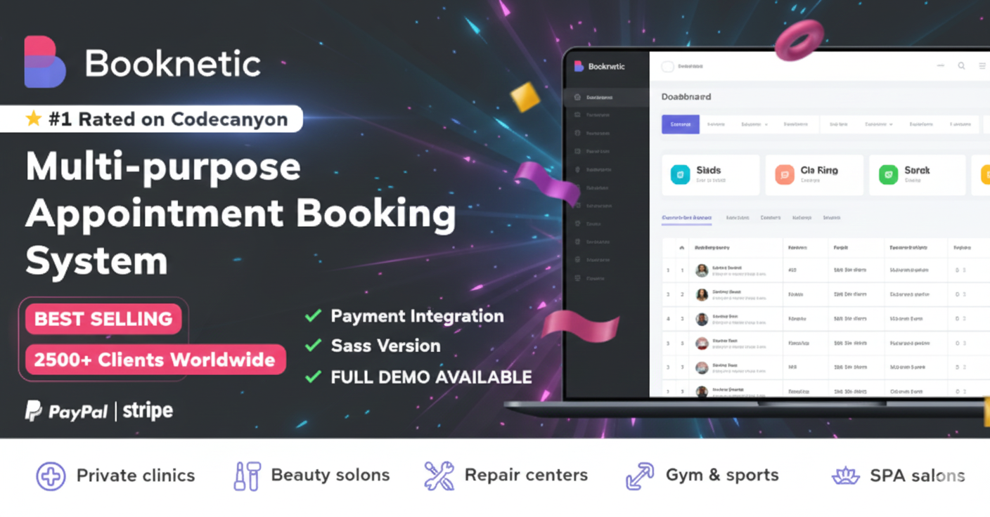 Booknetic - Appointment Booking & Appointment Scheduling & Calendar reservation SaaS